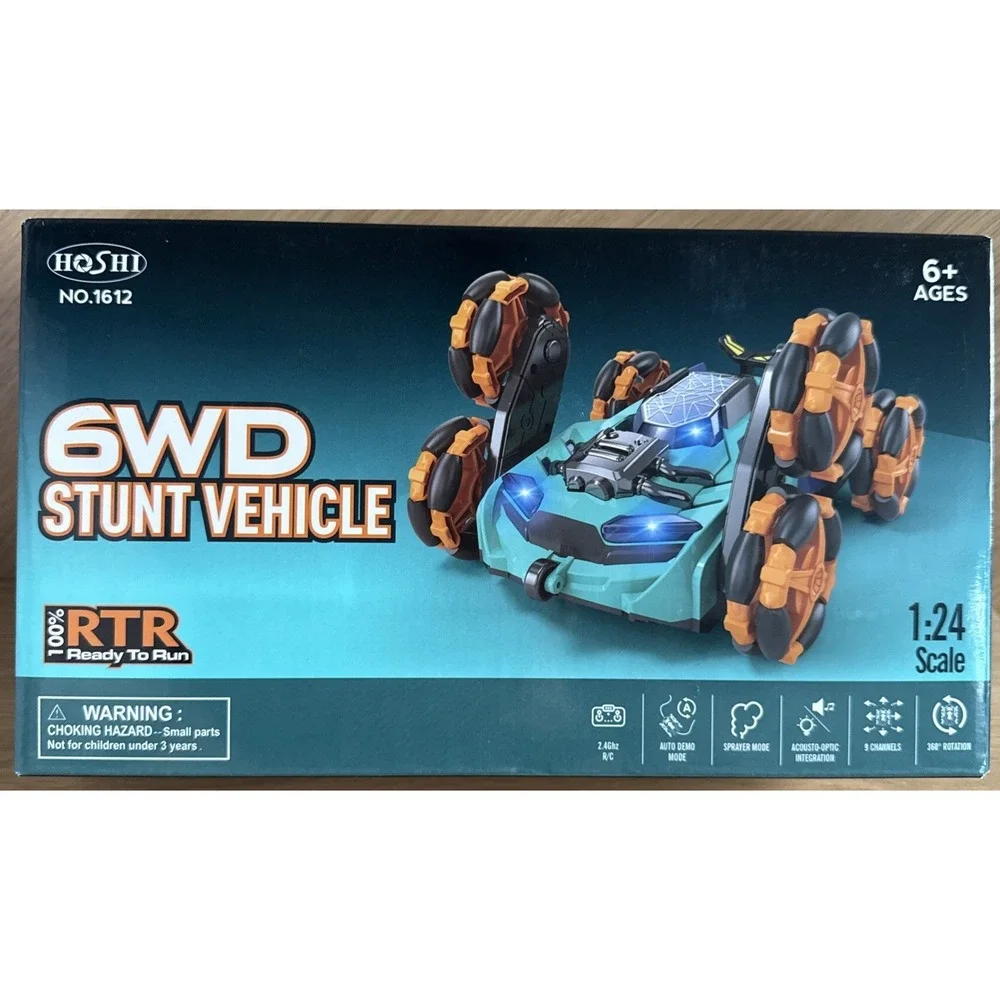 Hoshi 6WD Stunt Vehicle 1:24 Scale Remote Controlled #1612 Blue